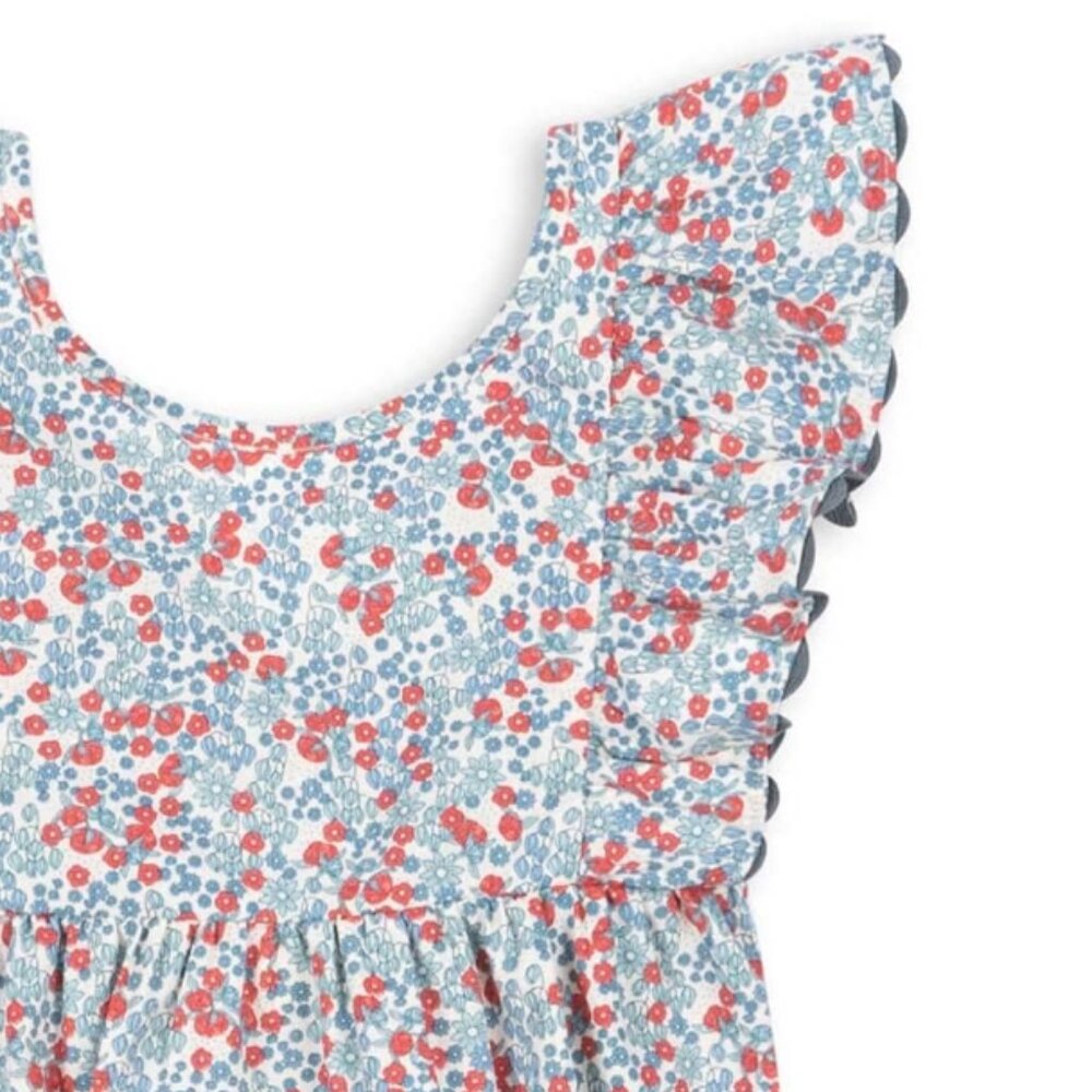 NEW Konges Slojd Verbena cotton romper in Bibi Blue floral 12 months - Picture 2 of 9